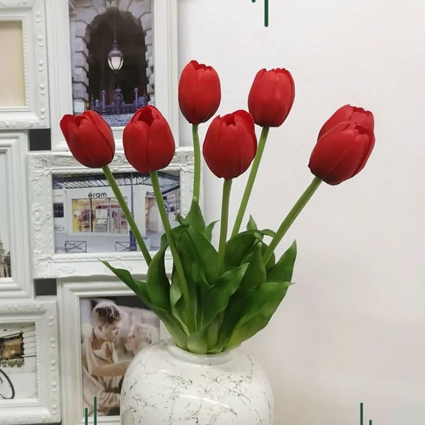 Искусственные цветы в Москве | Цветы искусственные «Тюльпаны», красные, букет