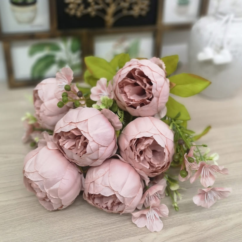 Искусственные цветы в Москве | Цветы искусственные «Пионы», розовый, винтаж, букет