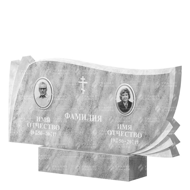 Памятники из мрамора в&nbsp;Москве | Двойной мраморный памятник ФМ-265