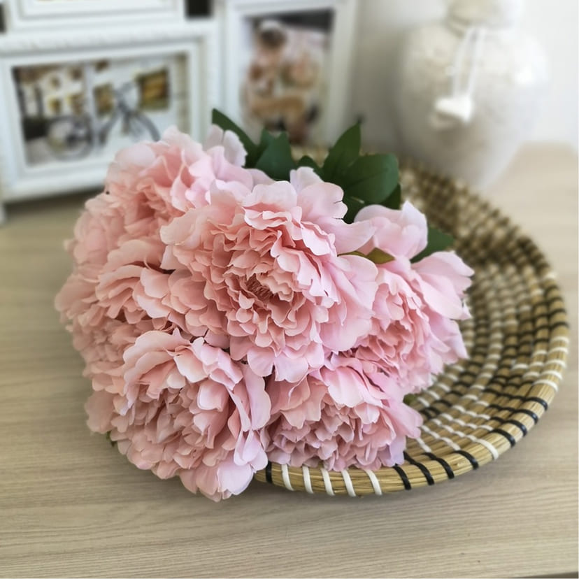 Искусственные цветы в Москве | Цветы искусственные «Пионы», розовые, букет