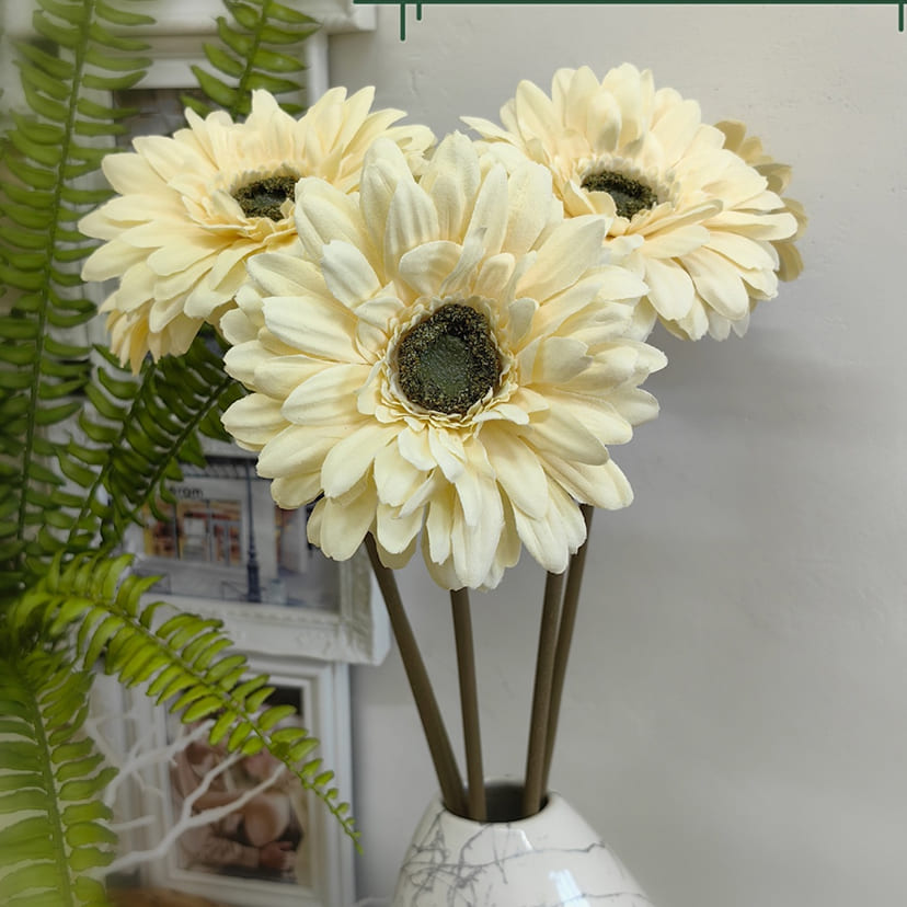 Искусственные цветы в Москве | Цветок искусственный «Гербера», молочно-персиковая, одиночный