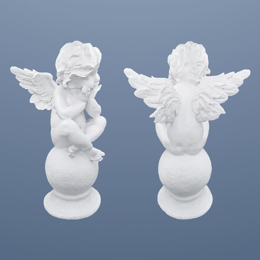 Скульптуры из искусственного мрамора в Москве | Скульптура ангел на шаре №1