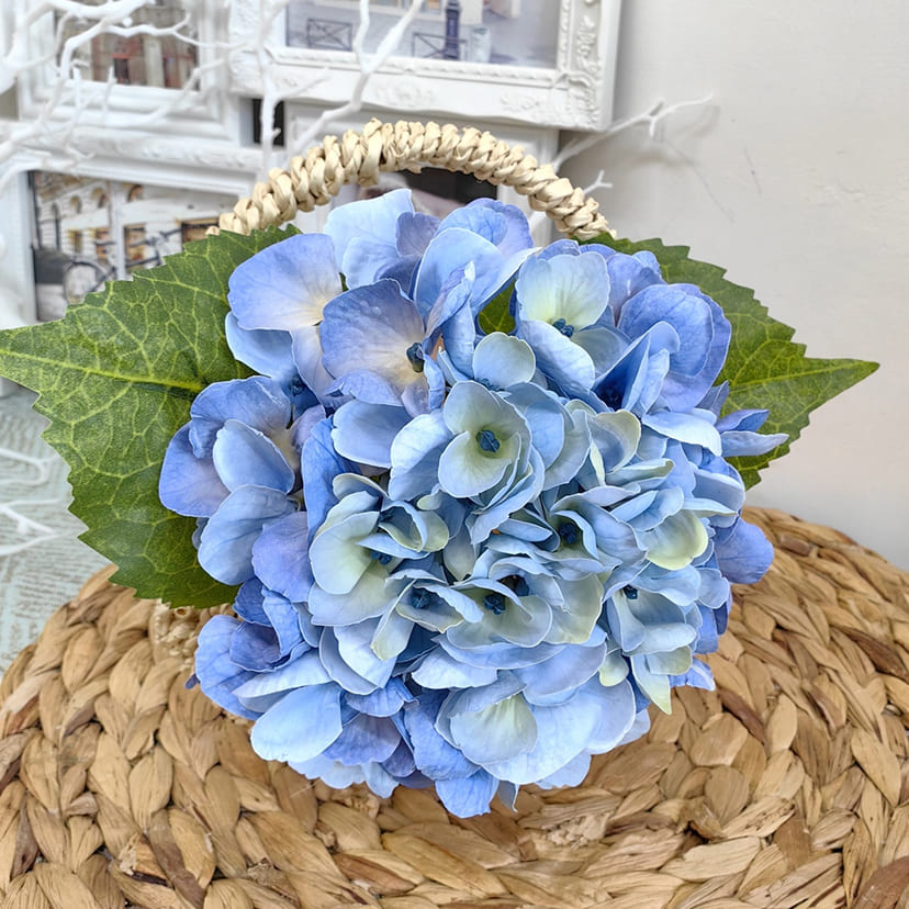 Искусственные цветы в Москве | Цветок искусственный «Гортензия», голубая, одиночный