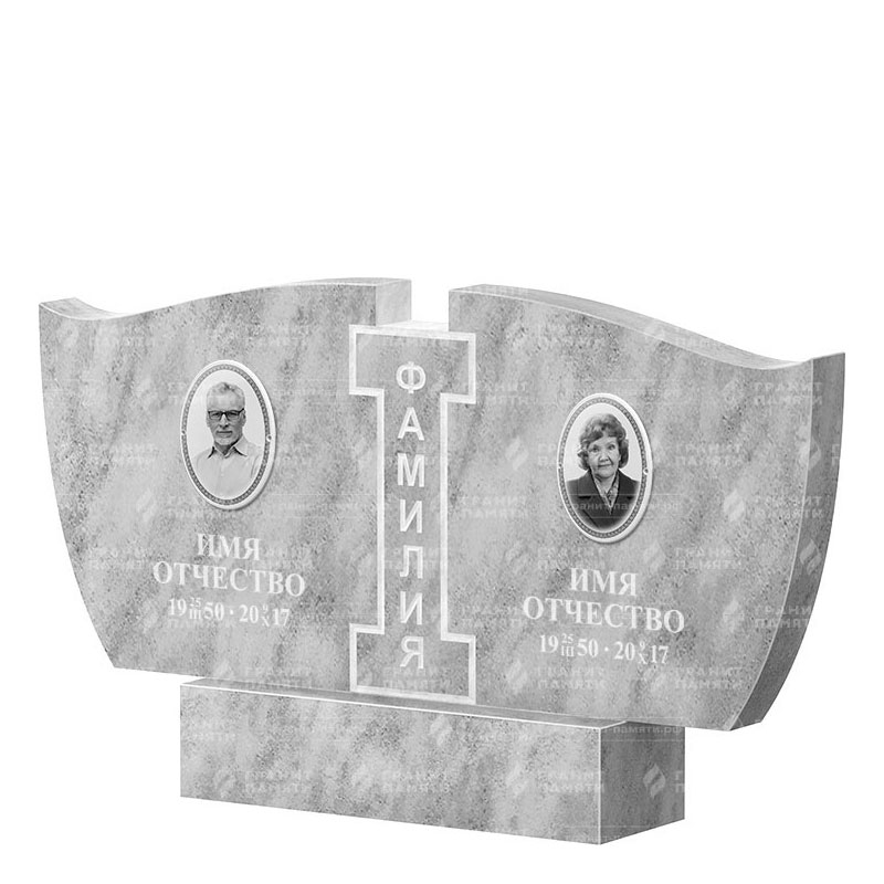 Памятники из мрамора в&nbsp;Москве | Двойной мраморный памятник ФМ-138