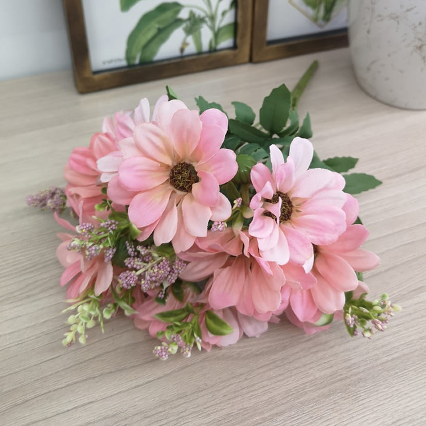 Искусственные цветы в Москве | Цветы искусственные «Ромашки с бутонами», розовые, букет