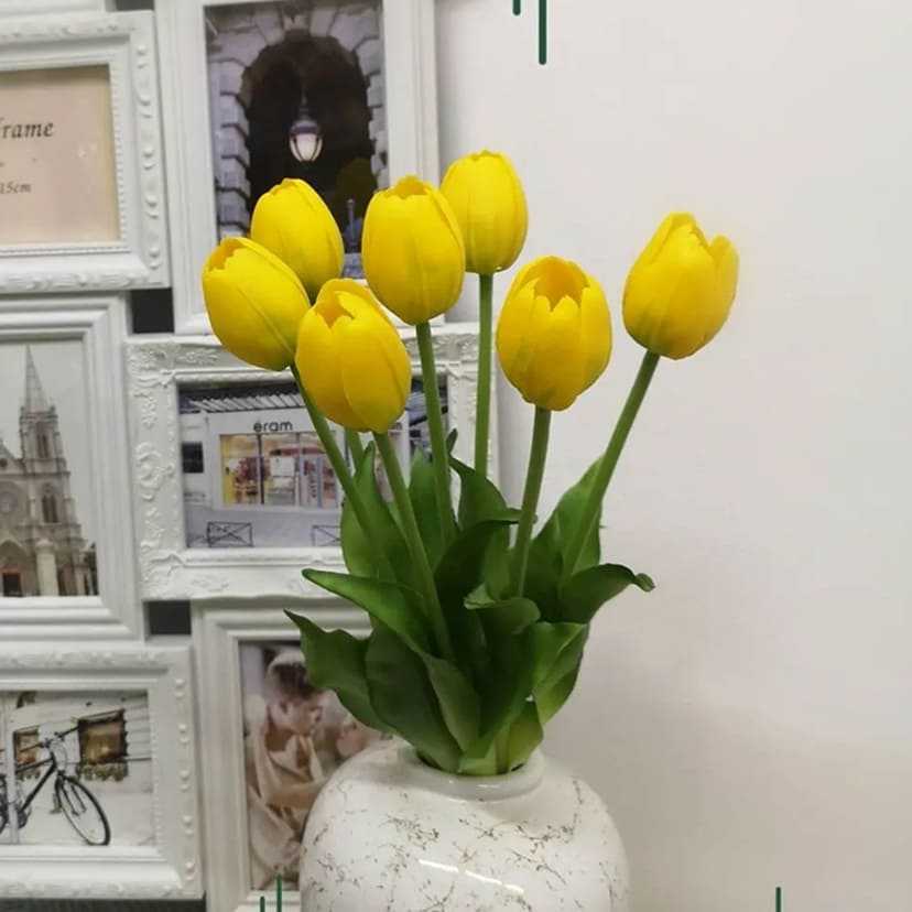 Искусственные цветы в Москве | Цветы искусственные «Тюльпаны», желтые, букет