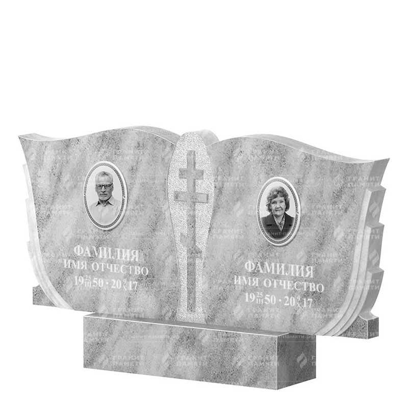 Памятники из мрамора в&nbsp;Москве | Двойной мраморный памятник ФМ-136