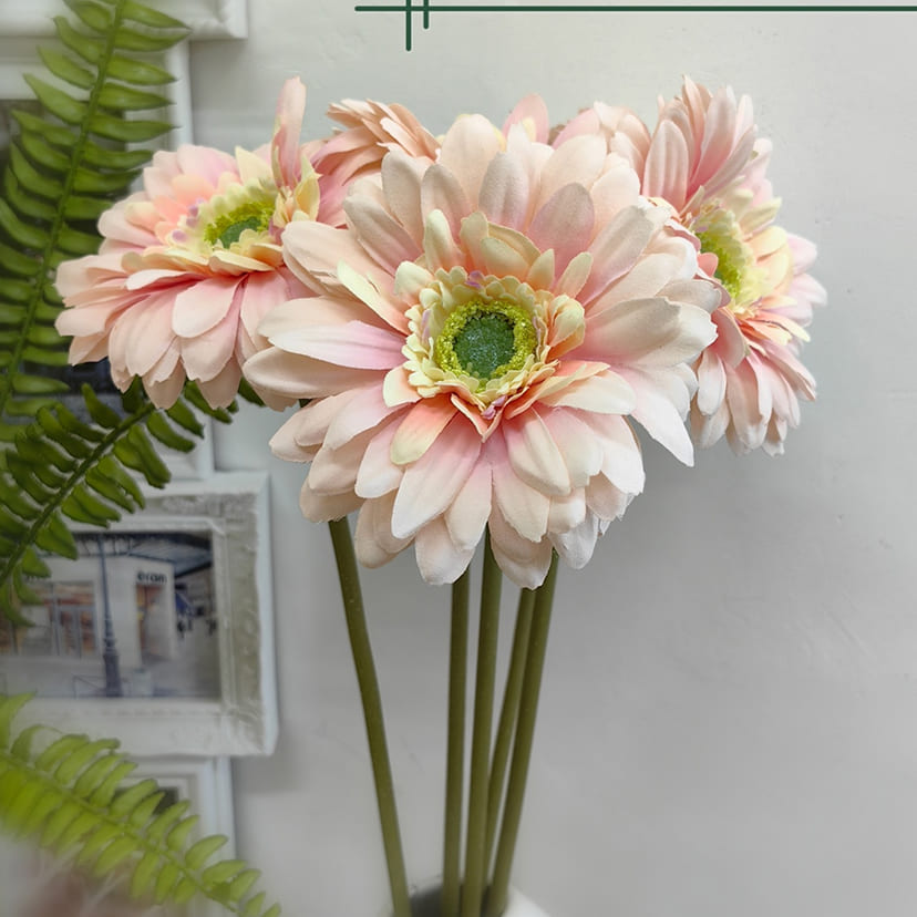 Искусственные цветы в Москве | Цветок искусственный «Гербера», молочно-розовая, одиночный