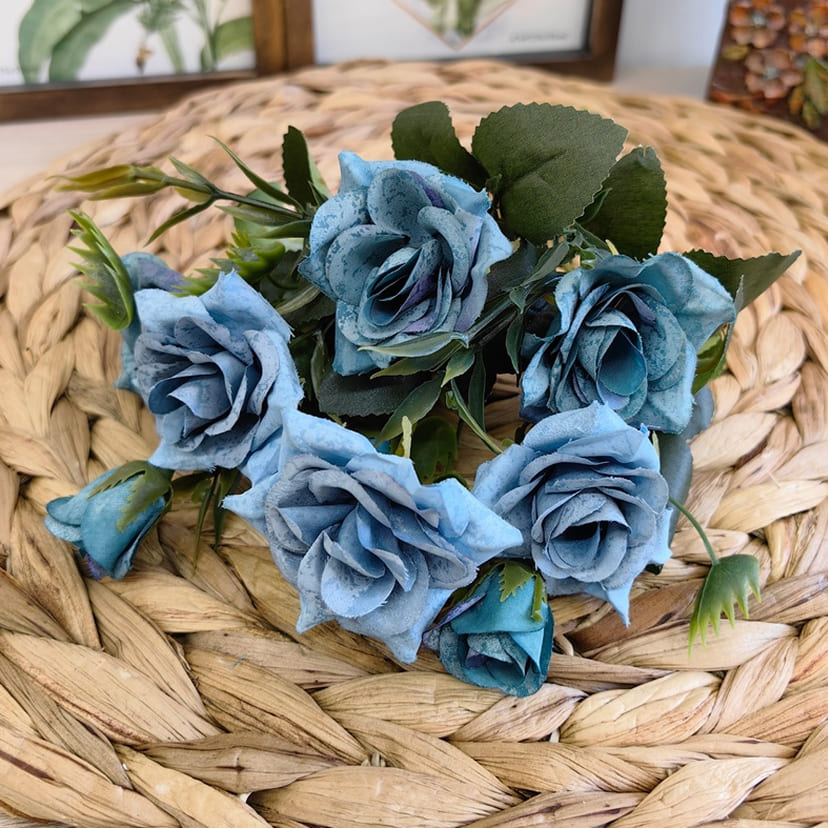 Искусственные цветы в Москве | Цветы искусственные «Розы», синие, букет