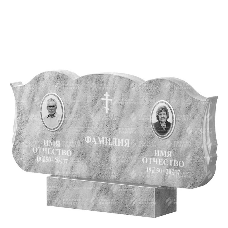 Памятники из мрамора в&nbsp;Москве | Двойной мраморный памятник ФМ-261