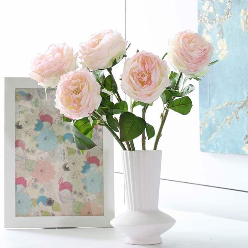 Искусственные цветы в Москве | Цветок искусственный «Роза пионовидная», молочно-розовая, одиночный