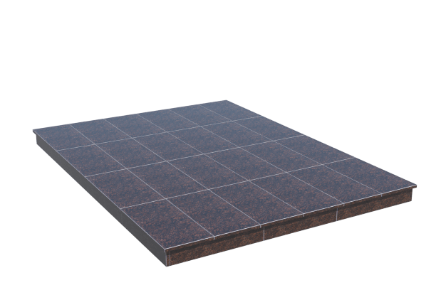 Площадки на могилу в&nbsp;Москве | Площадка с вертикальной (10 см) облицовкой Дымовским гранитом